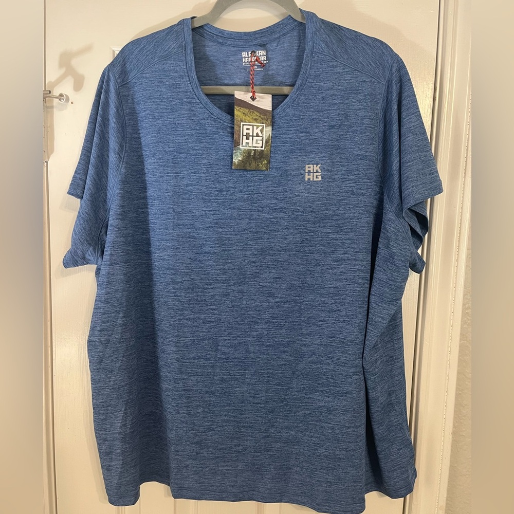 Women’s Plus AKHG Duluth Tun-Dry Shirt Wicking Marine Blue 3x Short Sleeve NEW